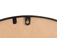 Hello Honey® Modern Round Metal Framed Wall Mirror with Shelf