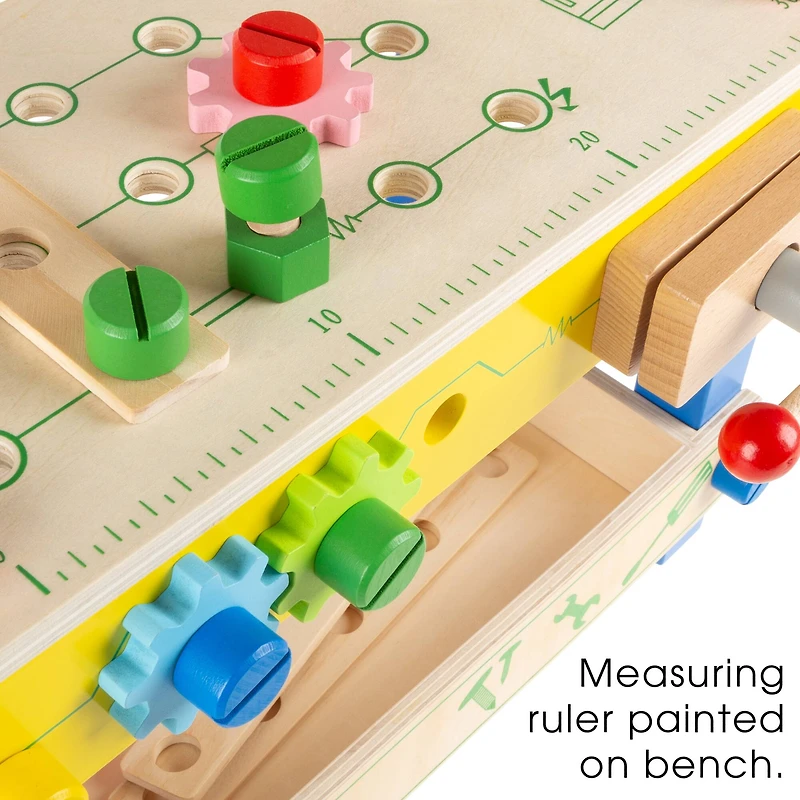 Kids Wood Tabletop Toy Workbench Playset