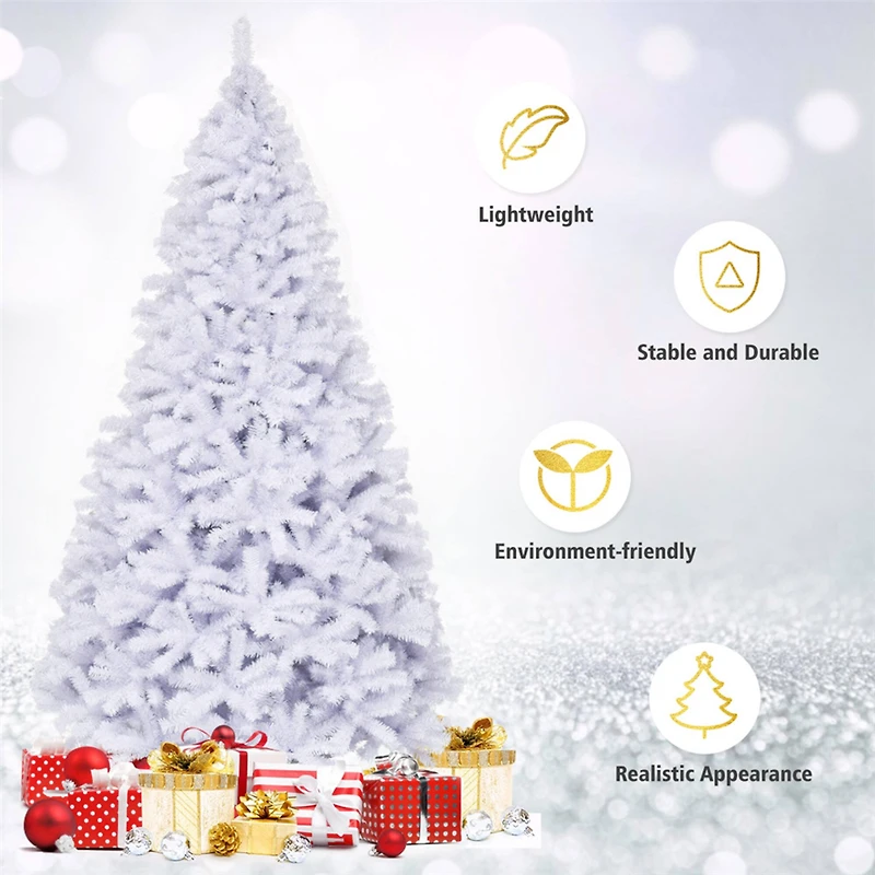 Costway 9ft. Unlit White Pine Artificial Christmas Tree