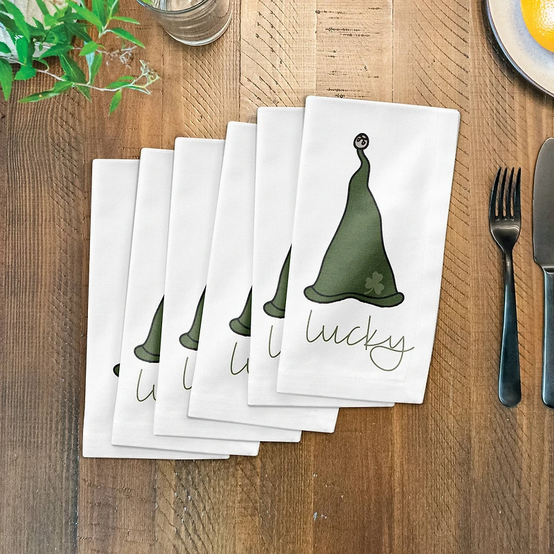 Leprechaun Gnome Napkin 10" x 10" Cotton Twill Napkin