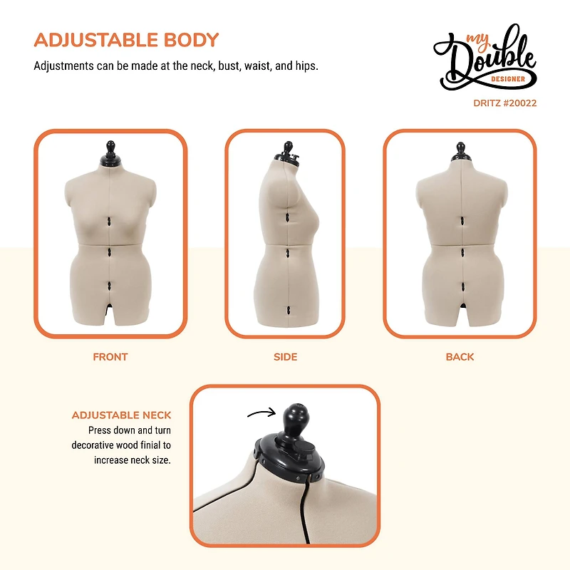 Dritz® My Double Designer Medium Dress Form with Adjustable Tri-Pod Stand