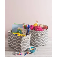 DII® 15" Round Chevron Fabric Bin