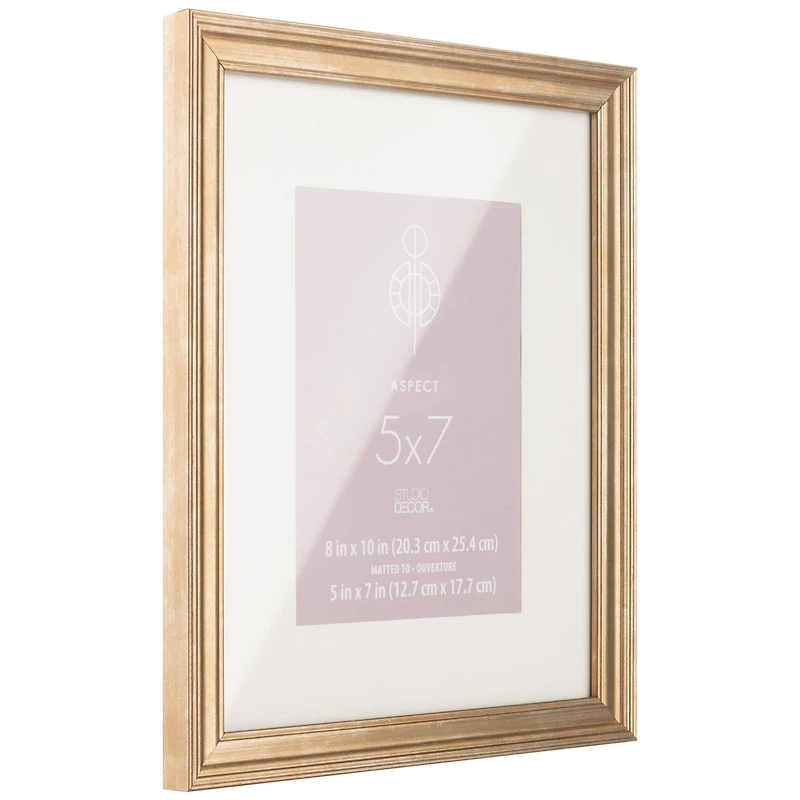 Aspect 5" x 7" Gold Narrow with Mat Frame by Studio Décor®