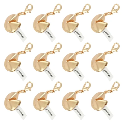 12 Pack: Gold Fortune Cookie Charm by Bead Landing™