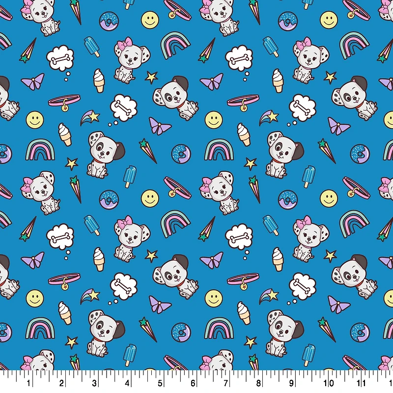 Disney® Dalmatian on Blue Cotton Fabric
