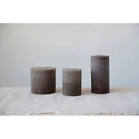 Hello Honey® 4" x 4" Leather Unscented Pleated Pillar Candle
