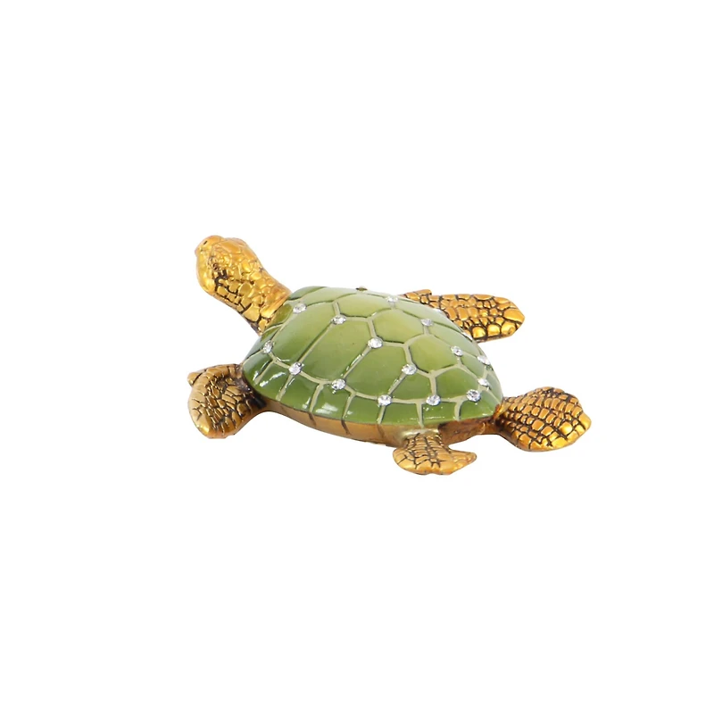 5" Brown Polystone Coastal Turtle Sculpture Set