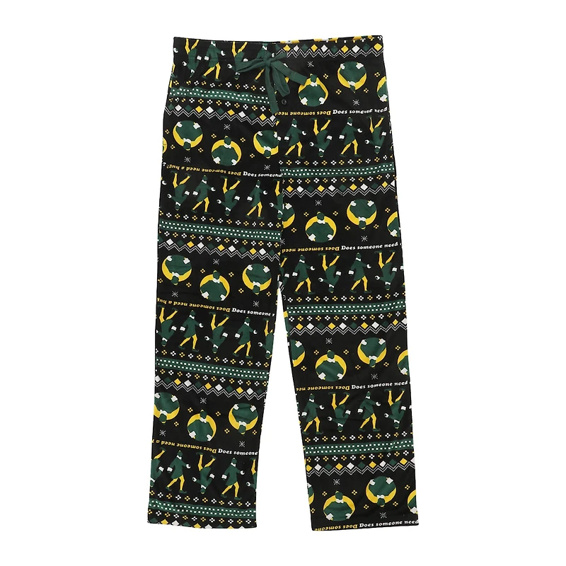 Elf™ Buddy Silhouette Black Adult Fleece Pajama Sleep Pants