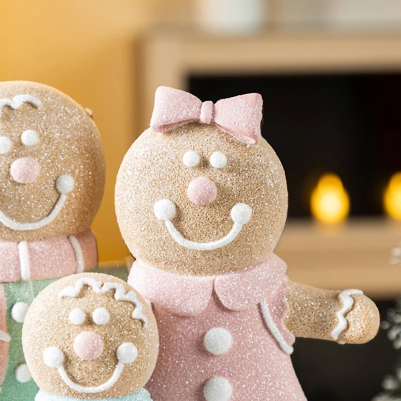 Glitzhome® 10.25" Resin Christmas Gingerbread Man Family Table Decor