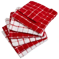 DII® Red & White Windowpane Terry Dishcloths, 6ct.
