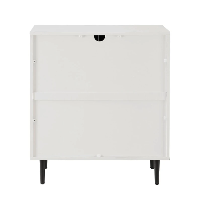 Walker Edison White Modern Bookmatch Accent Cabinet