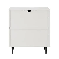 Walker Edison White Modern Bookmatch Accent Cabinet