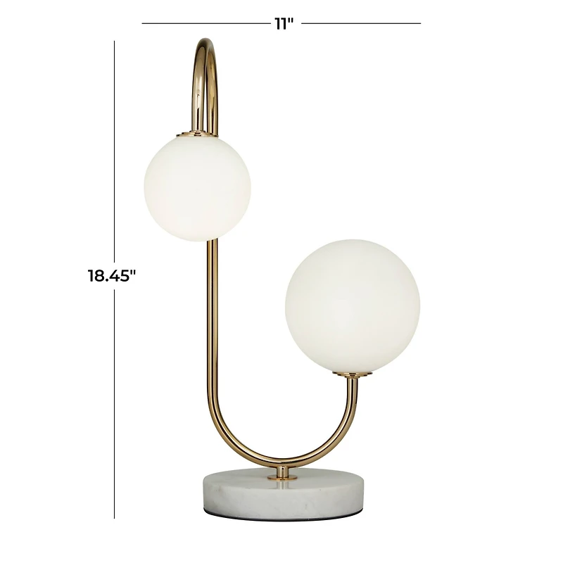 Gold Metal Contemporary Abstract Table Lamp, 10" x 11" x 18"