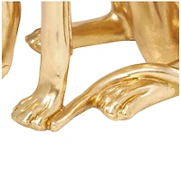 32" Gold Dog Sitting Greyhound Sculpture