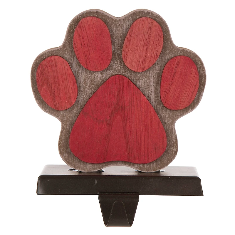 Glitzhome® Paw Print Christmas Stocking Holder Set