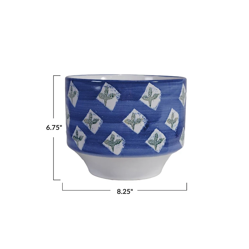 Hello Honey® 7" Stoneware Planter with Reactive Glaze Pattern
