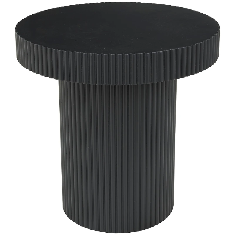 Black Dimensional Ribbed Accent Table