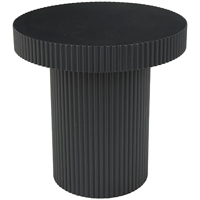 Black Dimensional Ribbed Accent Table