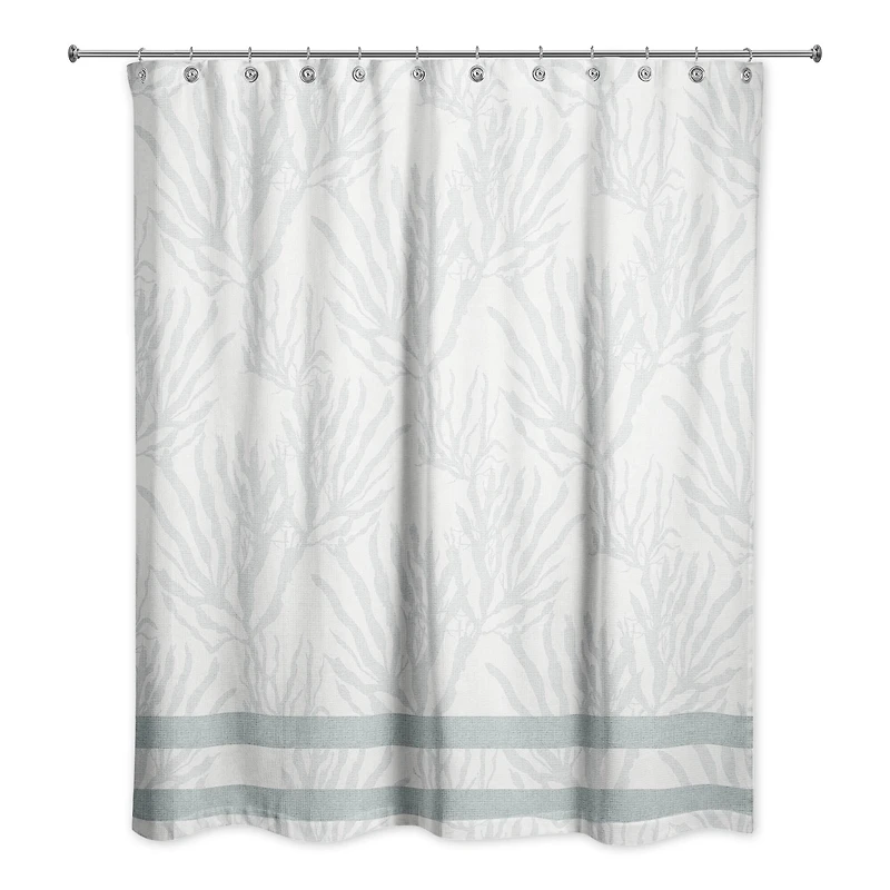 Coral & Stripe Shower Curtain