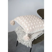 Hello Honey® Crocheted Square Throw Pillow with Tassels