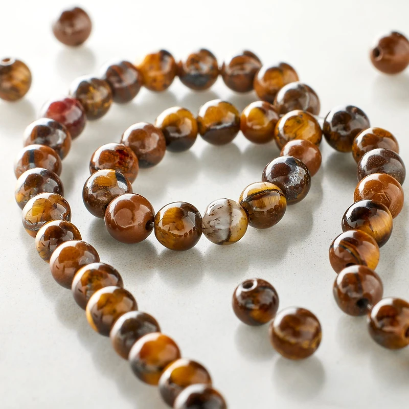 Tiger Eye Round Beads, 4mm by Bead Landing™