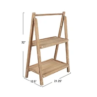 Hello Honey® 3ft. 2-Tier Natural Wood Folding Storage Stand