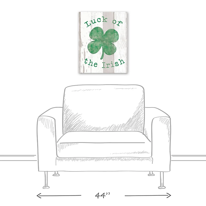 Luck Irish Clover 16" x 20" Canvas Wall Art