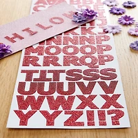 12 Packs: 2 ct. (24 total) Red Glitter Alphabet Stickers by Recollections™