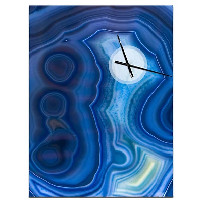 Designart 'Blue Agate Stone Design Modern Rectangular Wall Clock