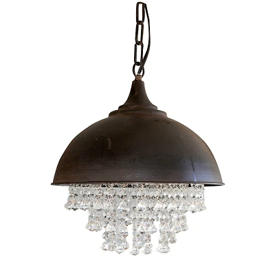 Hello Honey® 15" Antiqued Bronze Chandelier with Hanging Crystals