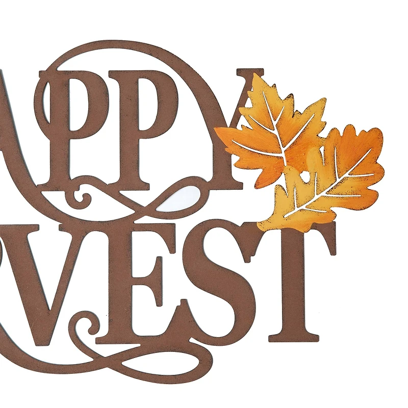 Glitzhome® 24" Metal "HAPPY HARVEST" Wall Décor