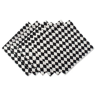 Black And Cream Harlequin Print Napkin, 6ct.