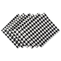 Black And Cream Harlequin Print Napkin, 6ct.