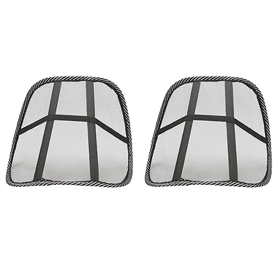 Mind Reader Black Mesh Lumbar Support Adjustable Cushion Set