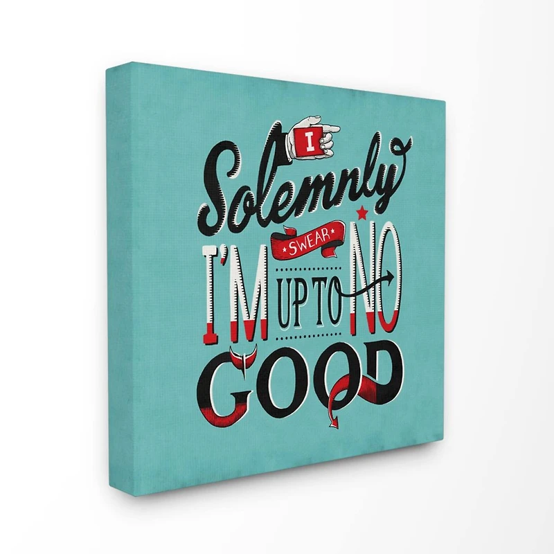 Stupell Industries Up To No Good Canvas Wall Art