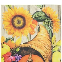 Small Cornucopia & Flowers Autumn Harvest Garden Flag