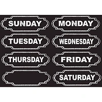 Ashley Productions Chalkboard Days of the Week Magnets, 6 Packs of 8