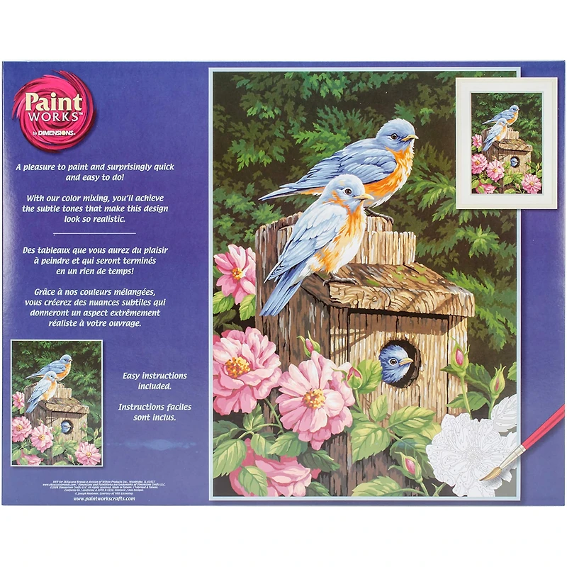 Dimensions® PaintWorks™ Garden Bluebirds Paint-by-Number Kit