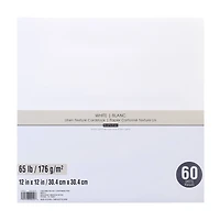 9 Packs: 60 ct. (540 total) White 12" x 12" Linen Texture Cardstock by Recollections™