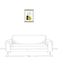 Designs Direct Plant Line Drawing Teak Hanging Canvas