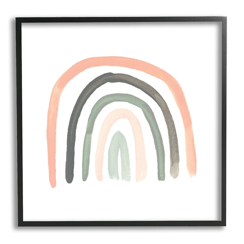 Stupell Industries Sweet Rainbow Arches Soft Green Pink Pastels in Frame Wall Art