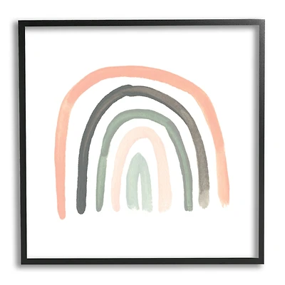 Stupell Industries Sweet Rainbow Arches Soft Green Pink Pastels in Frame Wall Art