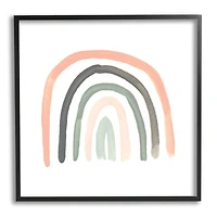 Stupell Industries Sweet Rainbow Arches Soft Green Pink Pastels in Frame Wall Art