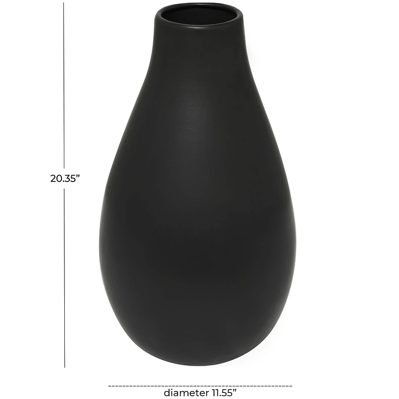 20" Modern Teardrop Ceramic Vase
