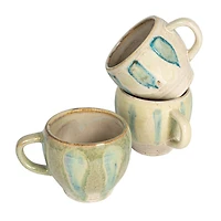 Hello Honey® 12oz. Green & Blue Geometric Stoneware Mug Set