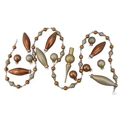 16ct. Champagne Gold Beaded Garland & Ornament Set