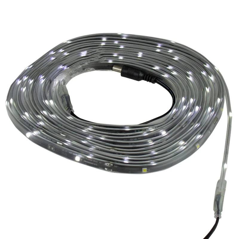 18' Pure White LED Outdoor Christmas Linear Tape Lighting - Black Finish