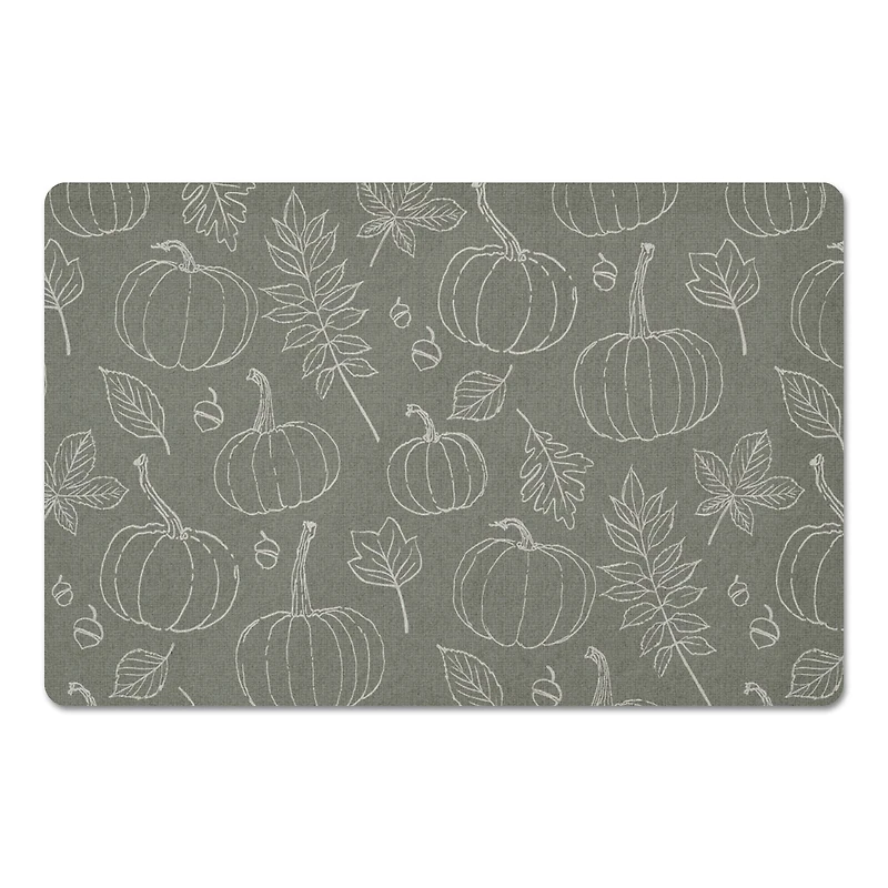 Green Fall Pattern Floor Mat