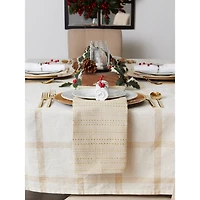 DII® 120" Gold Lurex Plaid Tablecloth