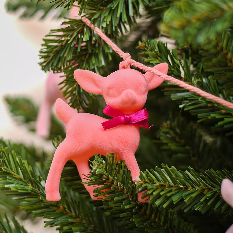 6ft. Pink Flocked Deer Garland by Ashland®